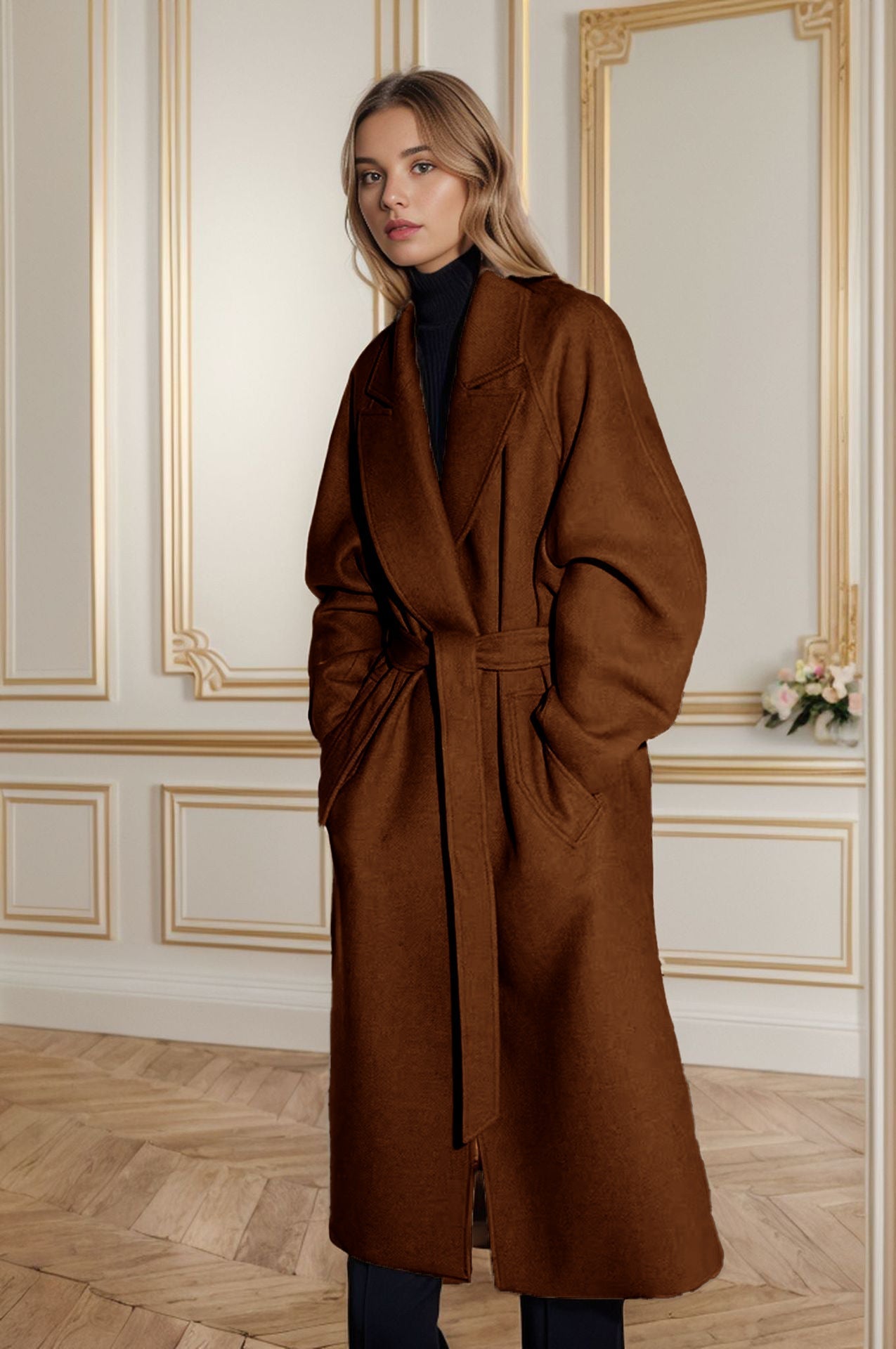 Premium Tan Wool Winter Overcoat