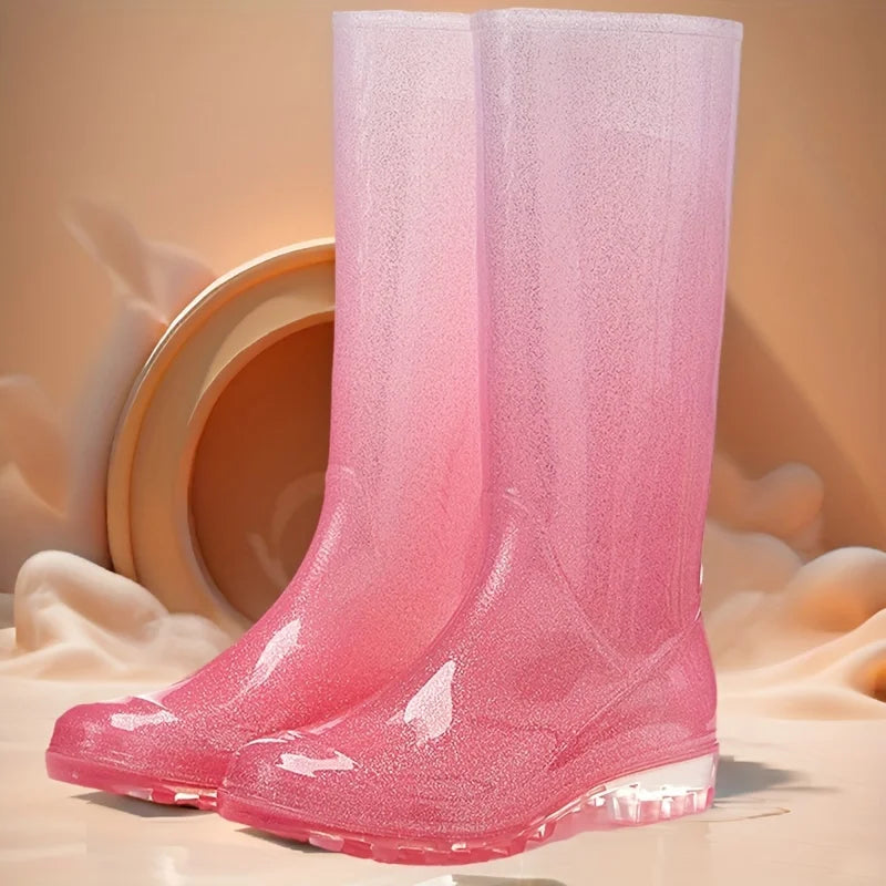 Fashionable Water Resistant Pink Rain Boots for Women