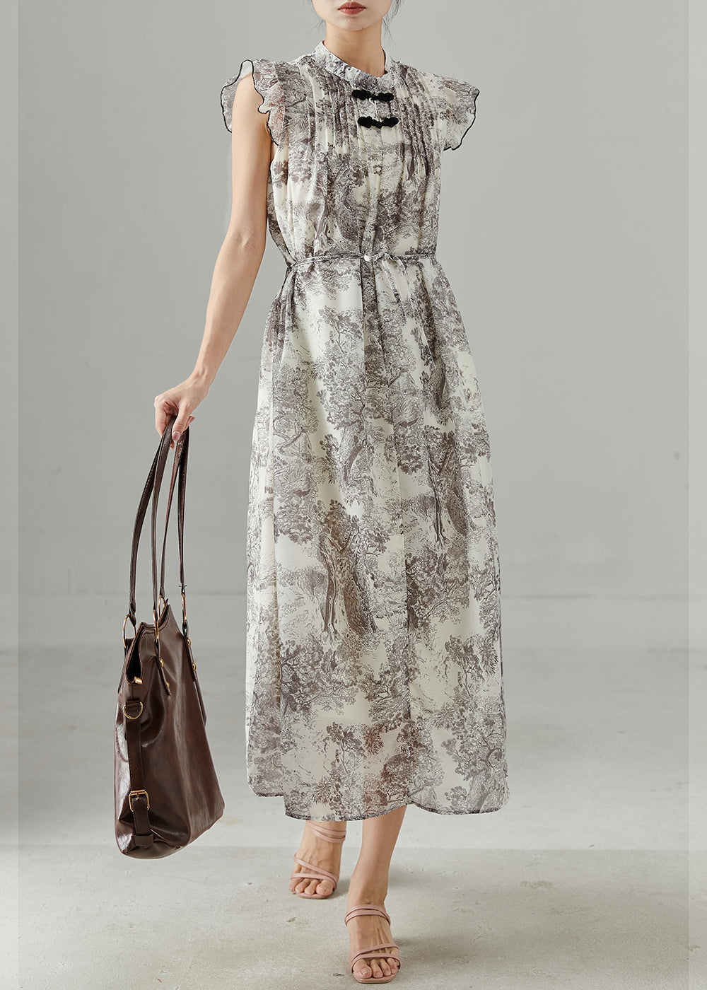 Women's Silk Chiffon Robe Flutter Sleeves Breathable - OutfitLondon
