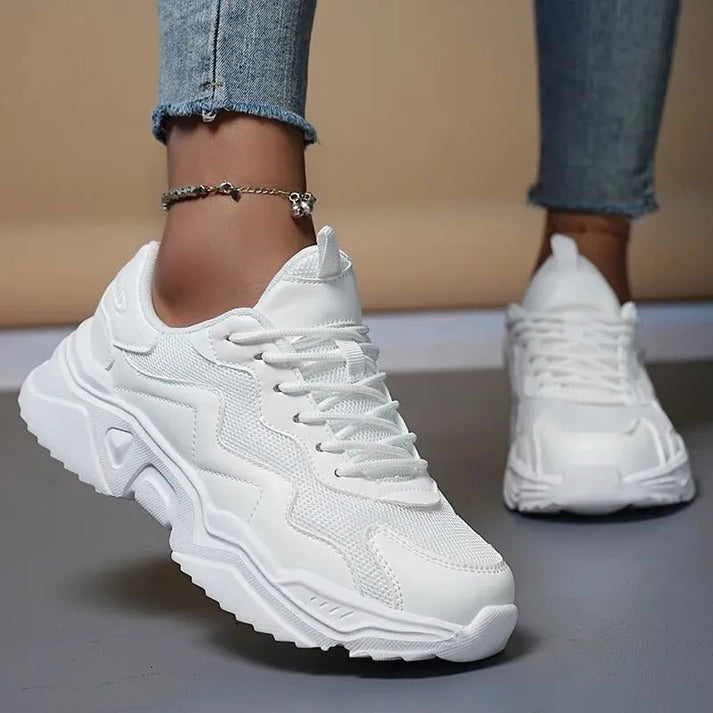 Women's Classic White Athletic Shoes - OutfitLondon