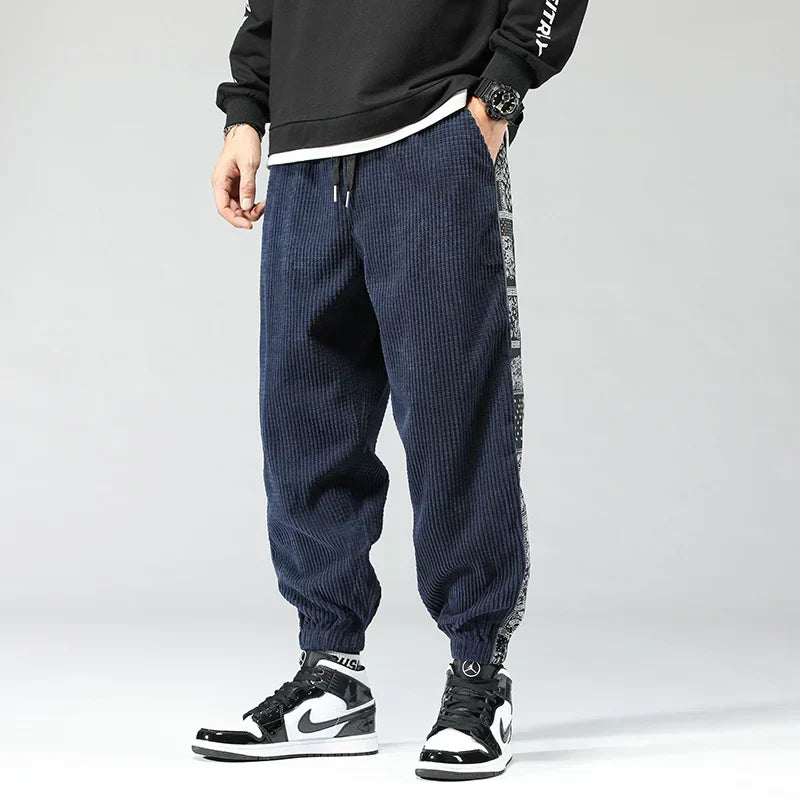 Comfortable Corduroy Jogger Pants Elastic Waistband