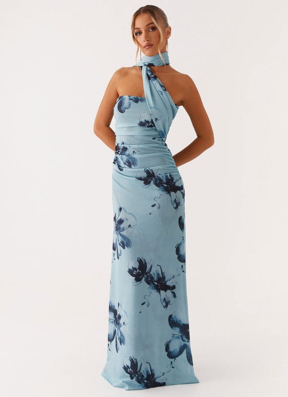 Aveloria Women's Floral Maxi Dress Blue Black