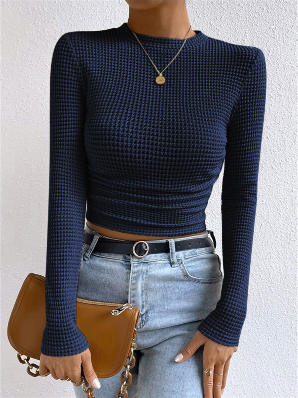 Cozy Ladies Waffle Thermal Long Sleeve Top