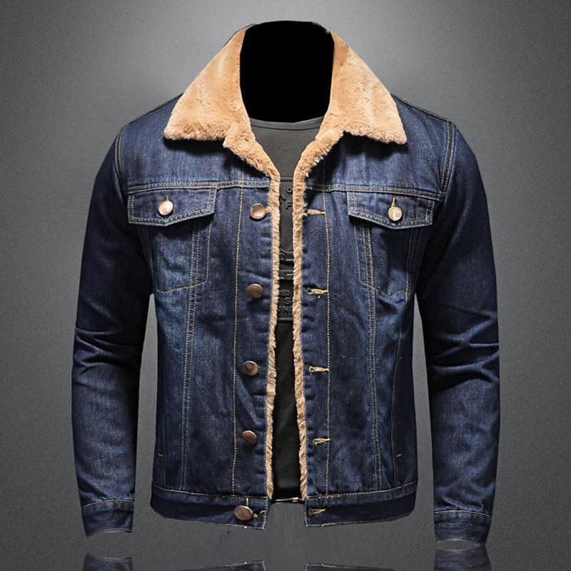 Fashionable Jean Jacket with Fleece Lining