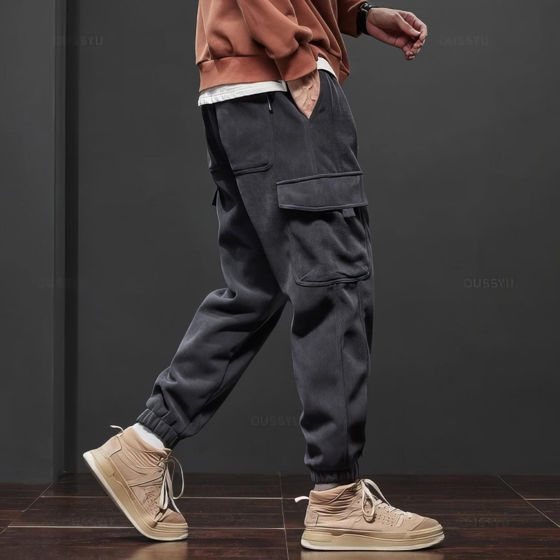 Comfortable Elastic Waist Cargo Pants