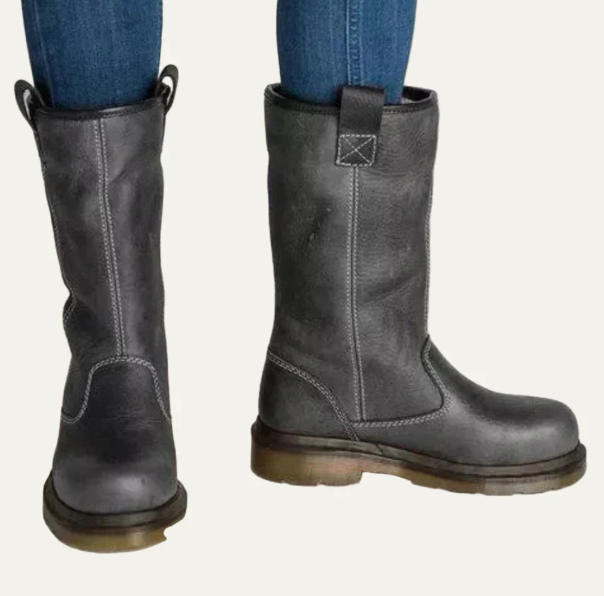 Men's Premium Leather Slip On Work Boots