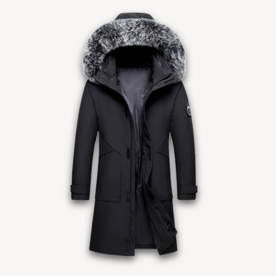 Waterproof Men's Jacket with Faux Fur Hooded Coat