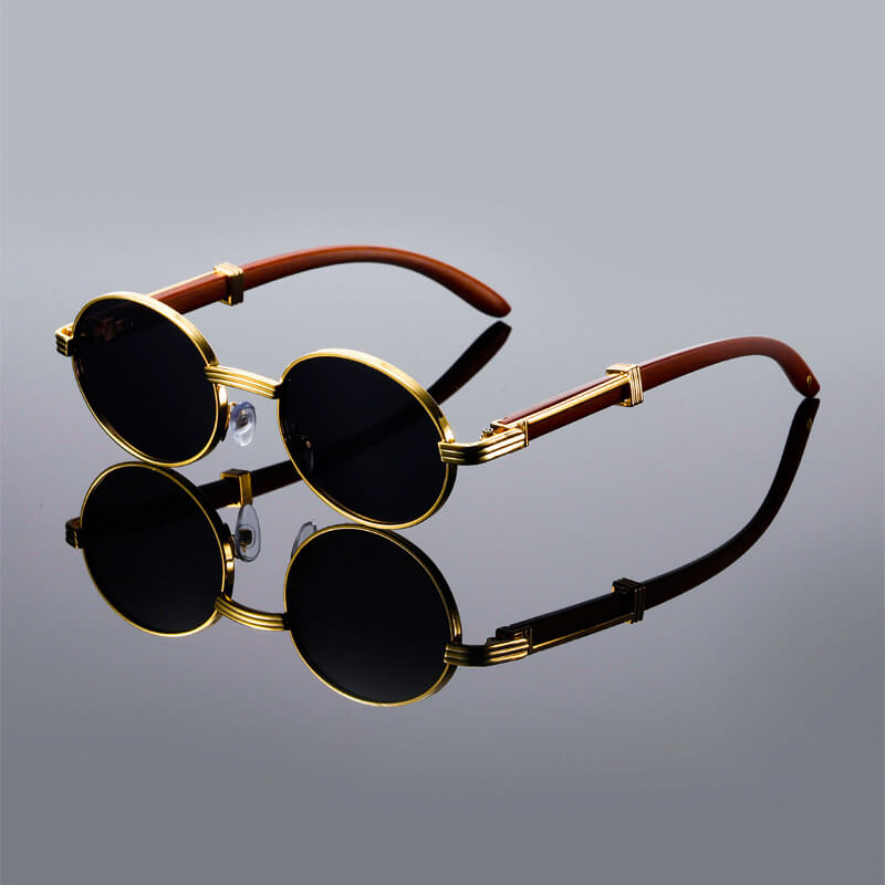 Vintage Round Shades with Mirrored Lenses