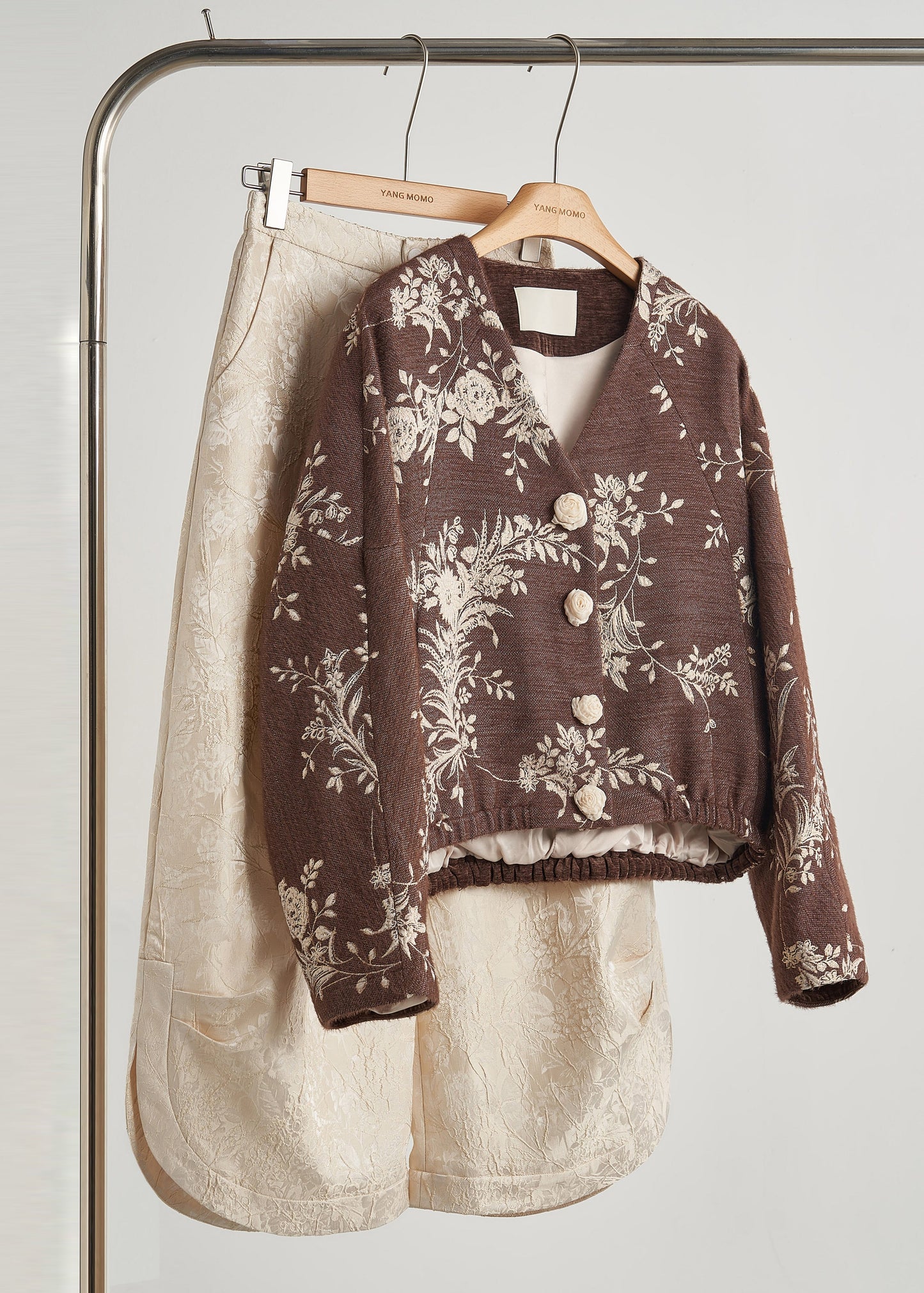Women's Embroidered Cotton Jacket Soft Floral Vintage - OutfitLondon