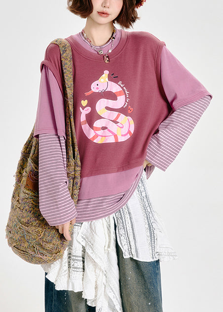 Women's Oversized Cotton Sweatshirt Set Pink - OutfitLondon