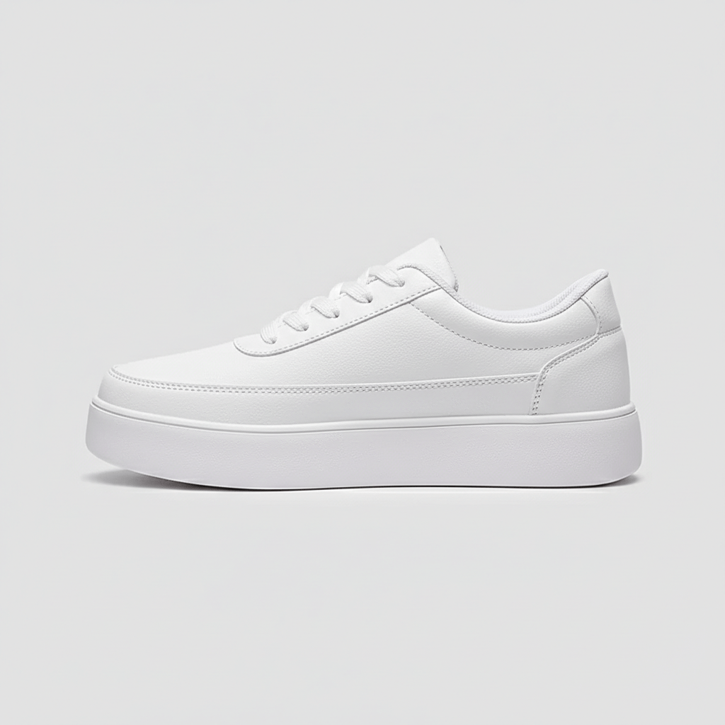 Simple White Low Top Casual Shoes