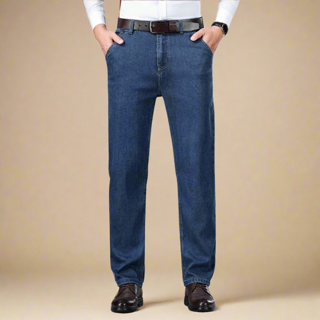 Relaxed Fit Men's Dark Wash Jeans