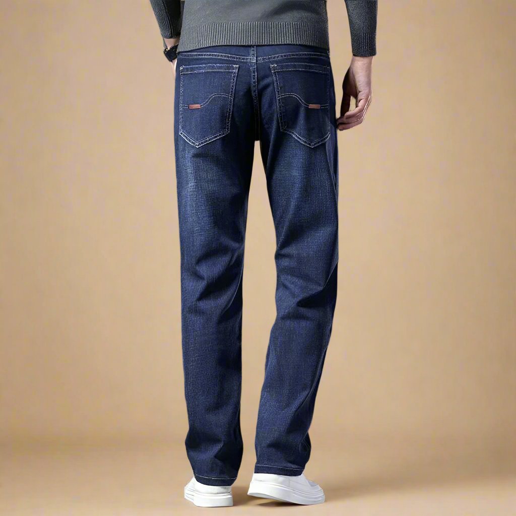 Men's Relaxed Fit Stretchy Dark Jeans