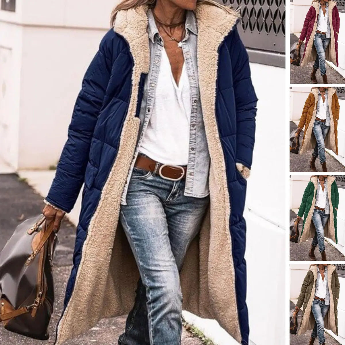 Warm Reversible Women's Parka Coat