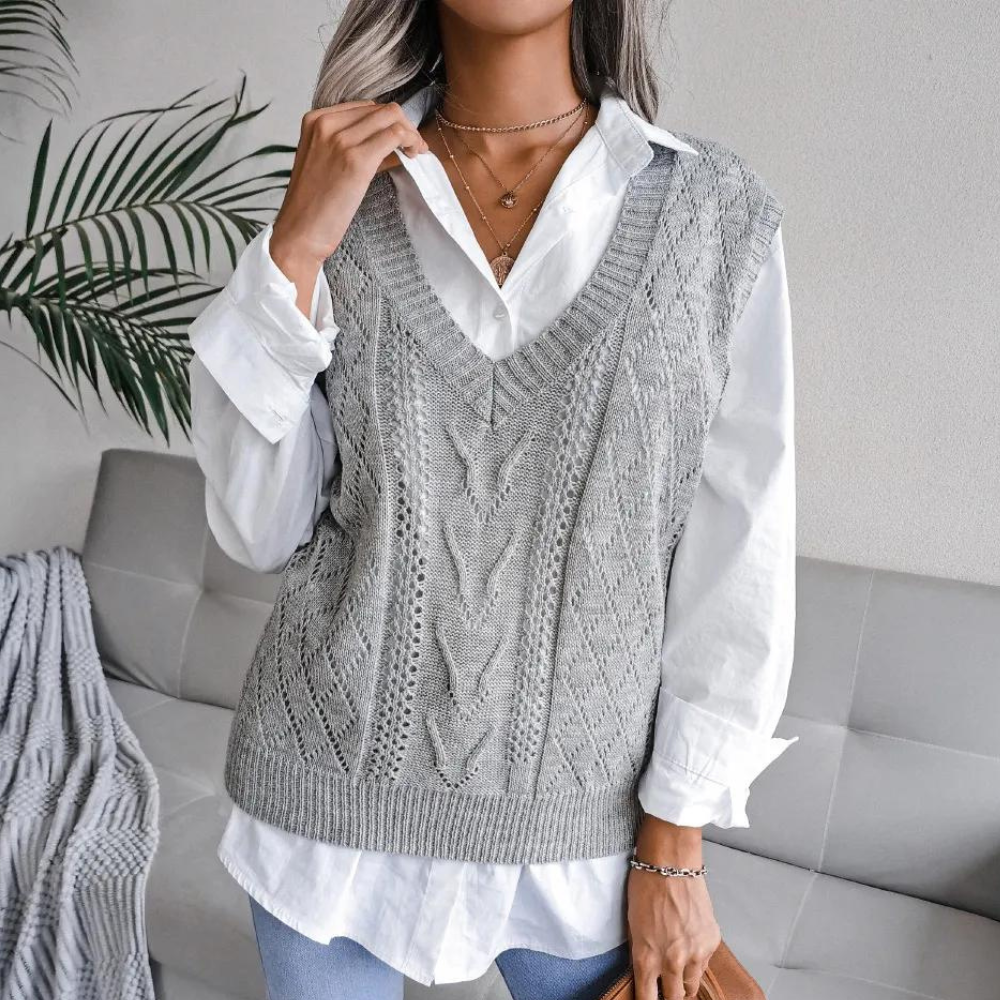 Relaxed Fit Women's Sleeveless Sweater Vest