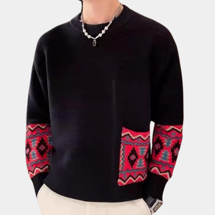 Stylish Mens Tribal Crew Neck Sweater - OutfitLondon