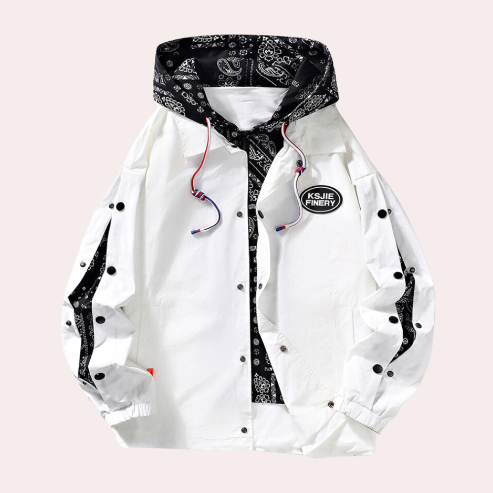 Men's Hooded Parka Jacket with Contrast Lining