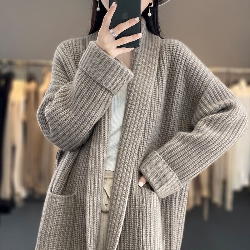 Cozy Long Open Front Cardigan Sweater