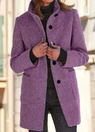Women's Wool Blend Coat Simple Elegance