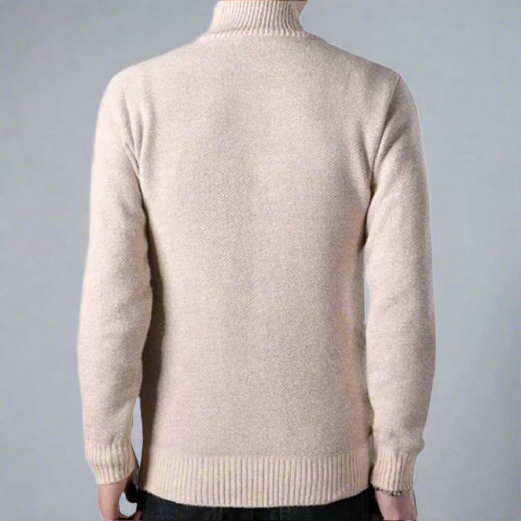 Relaxed Fit Zip Up Knitted Sweater