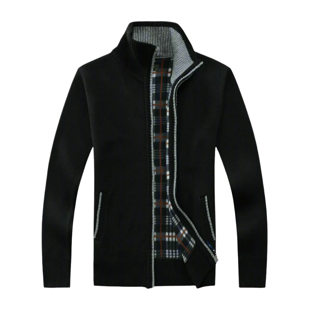 Relaxed Fit Crew Neck Sweater Jacket