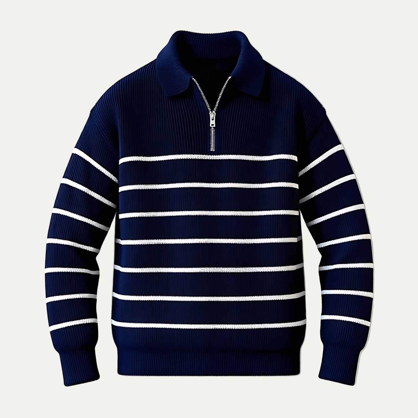 Men's Textured Stripe Pullover Sweater - OutfitLondon