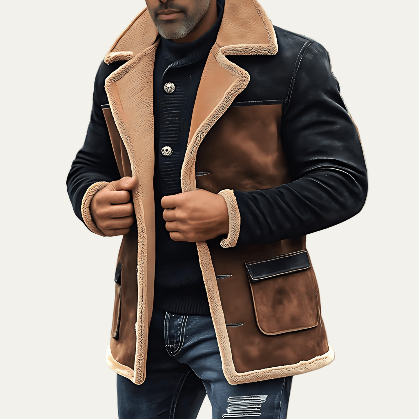 Warm Leather Men's Winter Car Jacket - OutfitLondon