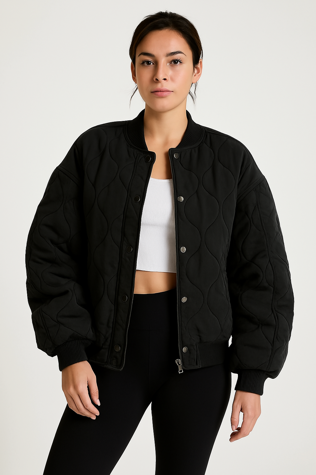 Ladies Padded Oversized Bomber Coat
