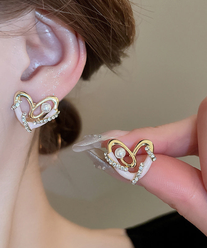 Women's Zircon Earrings Colorful Pearl Accents - OutfitLondon
