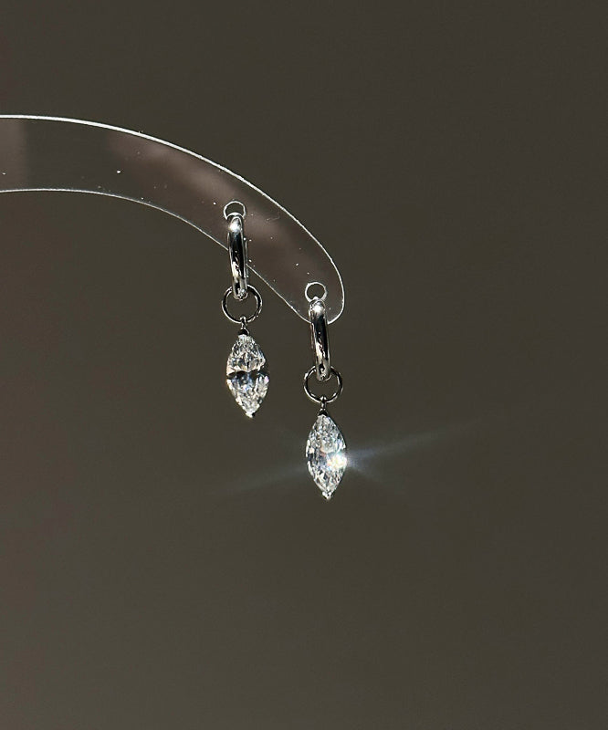 Women's Sterling Silver Zircon Drop Earrings - OutfitLondon