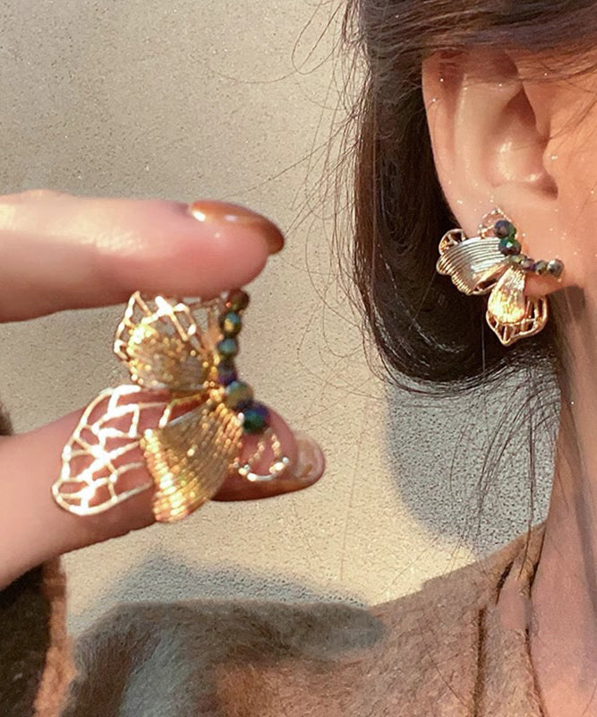 Women's Gold Tone Resin Earrings Antique Chinese Style - OutfitLondon