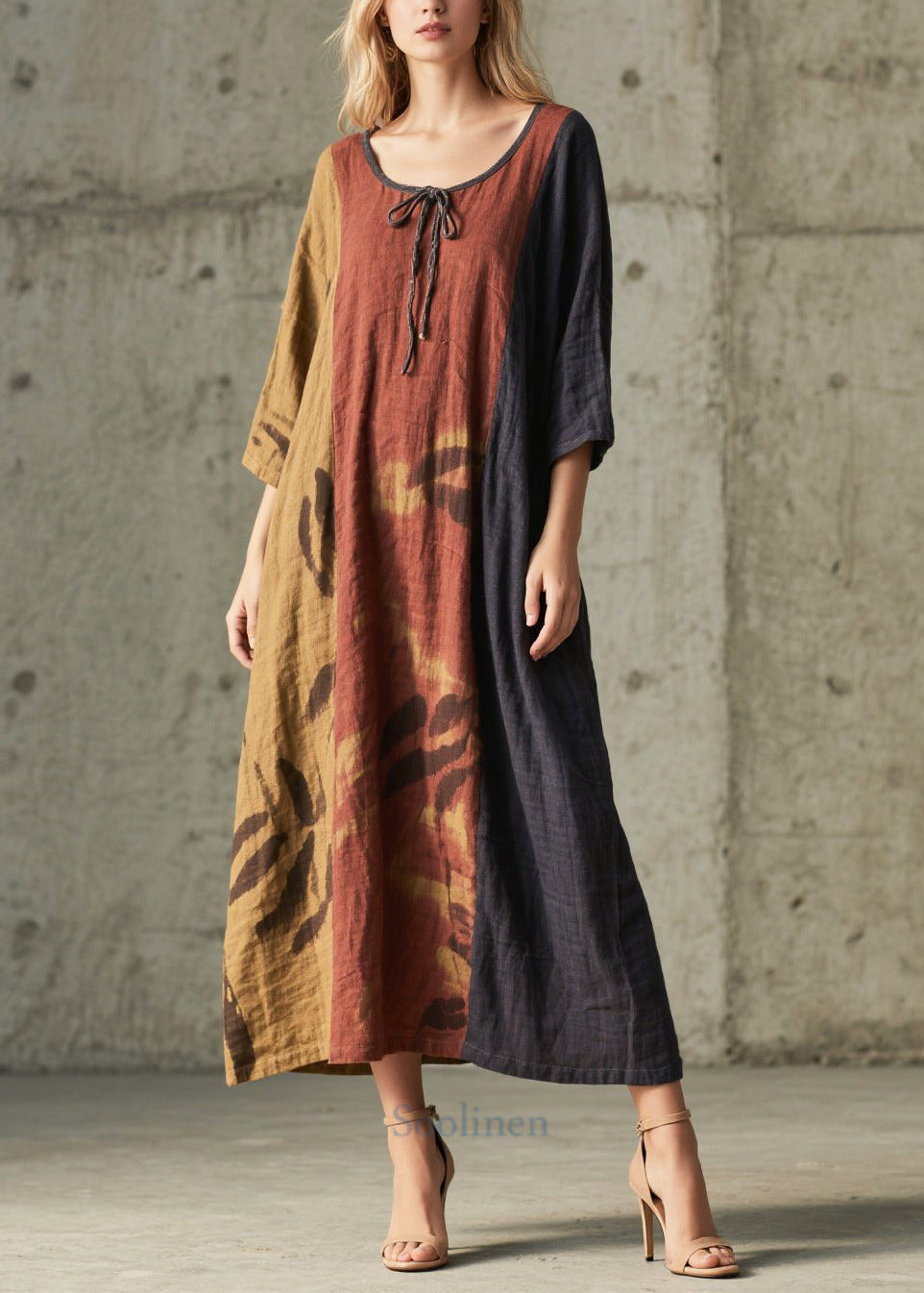 Women's Oversized Cotton Summer Dress Multicolor Printed Breathable - OutfitLondon