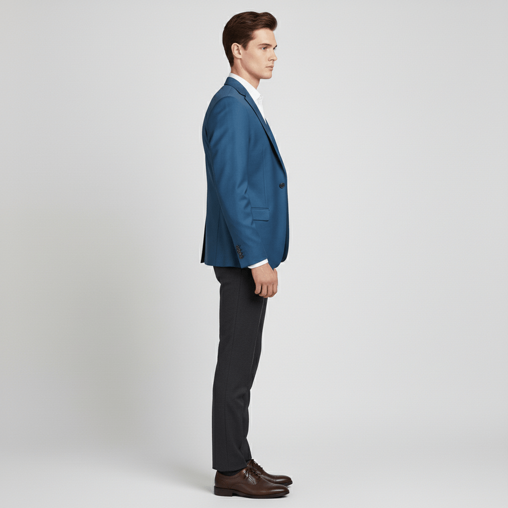 Classic One Button Jacket with Slim Fit