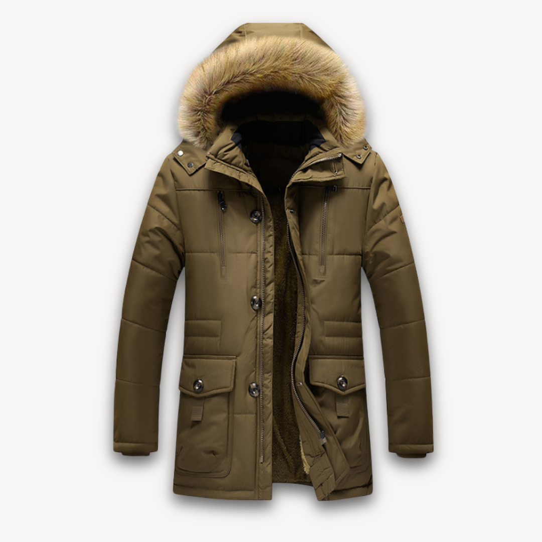 Warm Insulated Snow Jacket - Faux Fur Hooded Coat