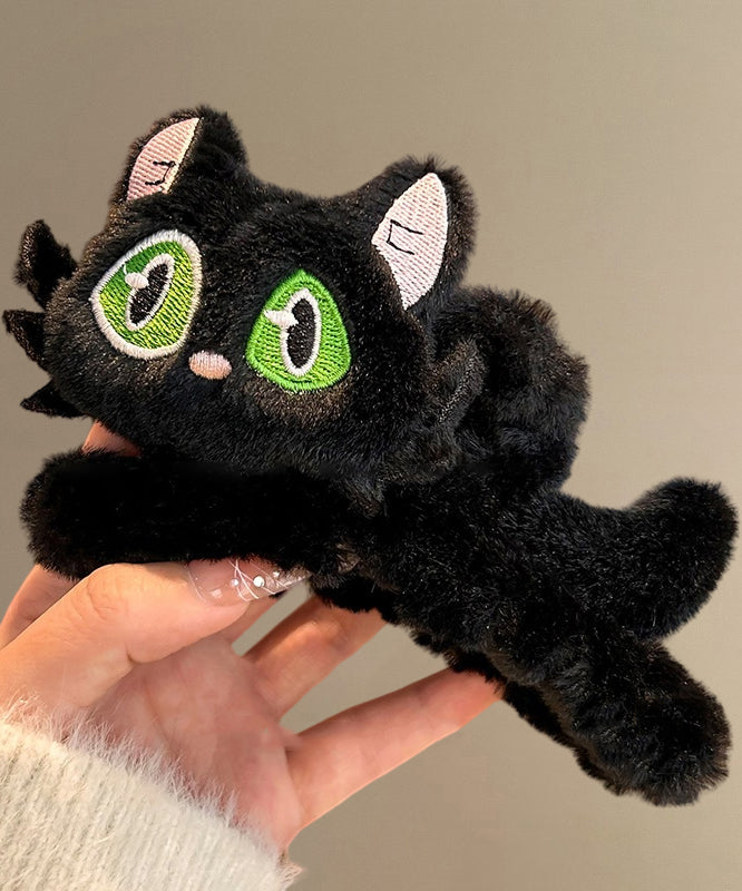 Cat Hair Clip Black Alloy Plush Fur Small Breed - OutfitLondon