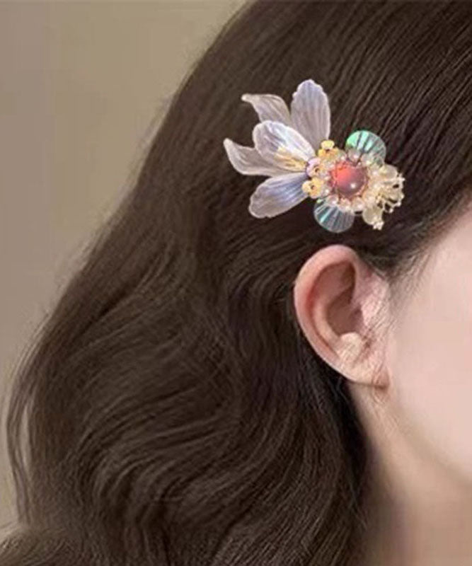 Acrylic Fish Shaped Hair Clips Gold Tone - OutfitLondon
