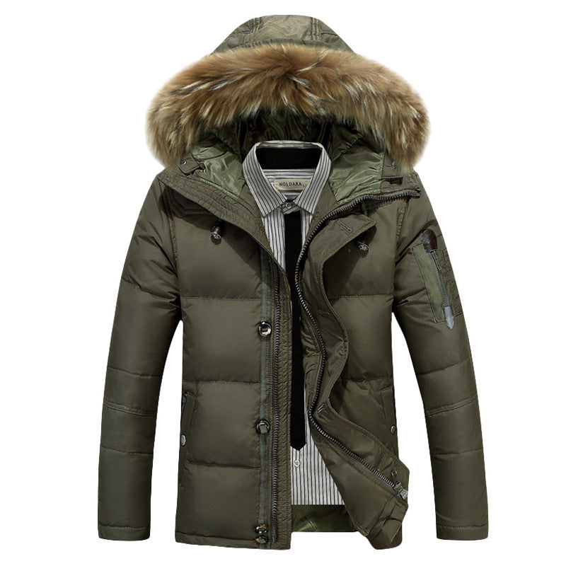 Men's Insulated Snow Jacket with Faux Fur Trim