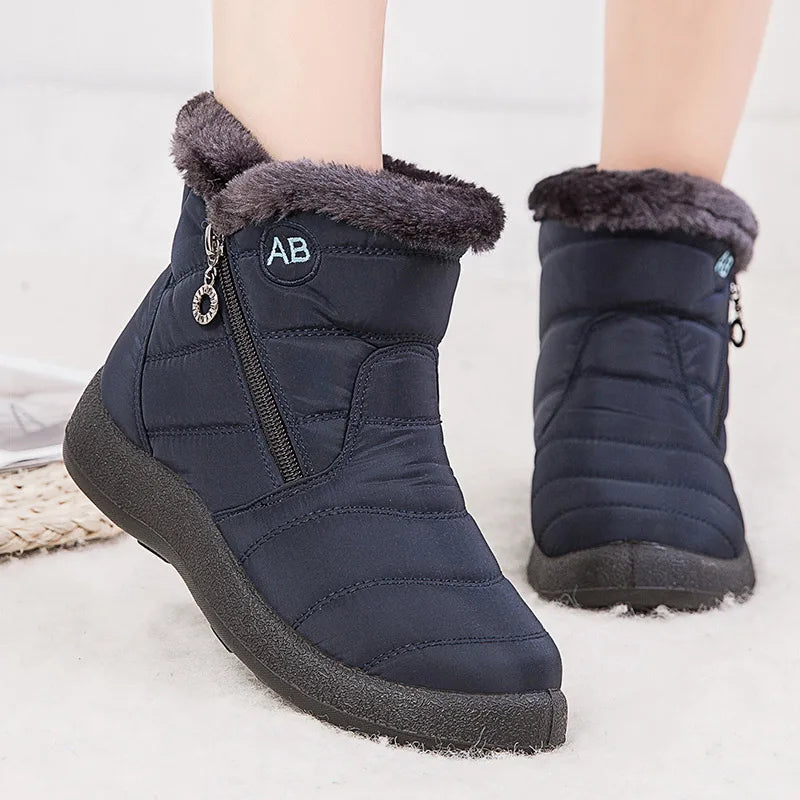 Warm Women's Ankle Boots with Soft Fleece Lining