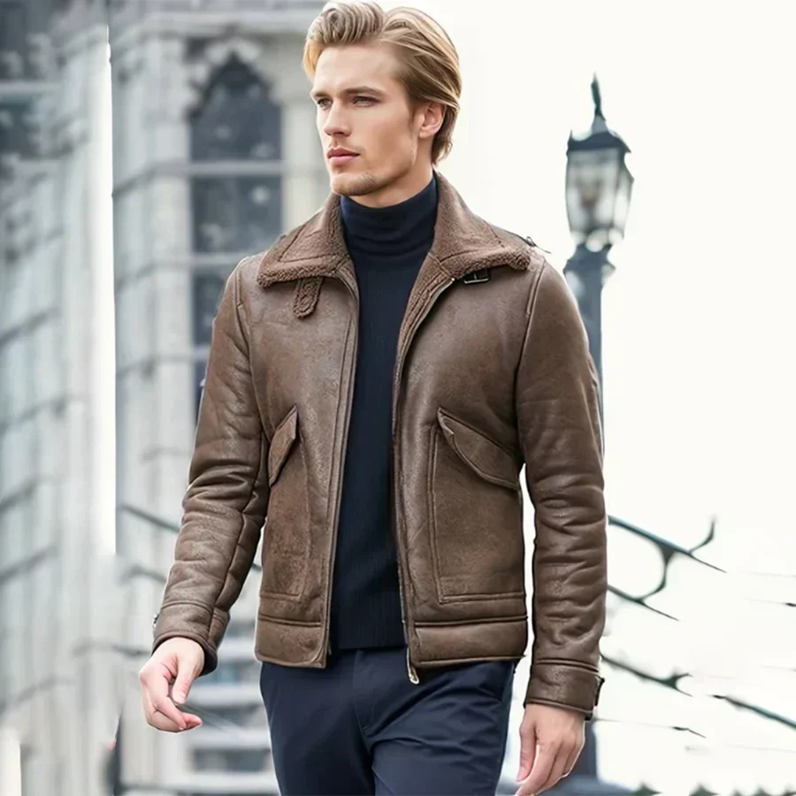 Classic Designer Men's Leather Jacket - OutfitLondon