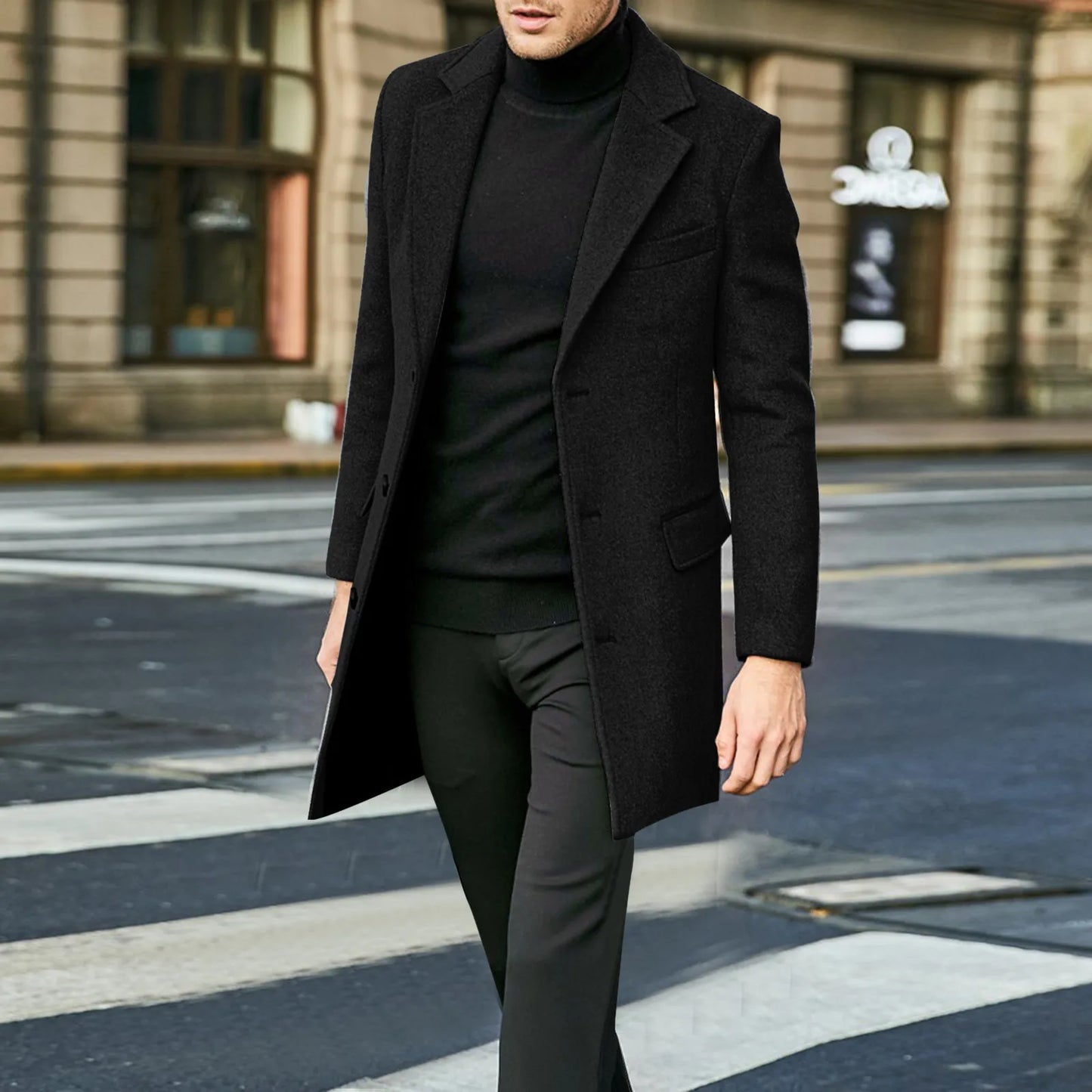 Eduardo Men's Wool Blend Overcoat