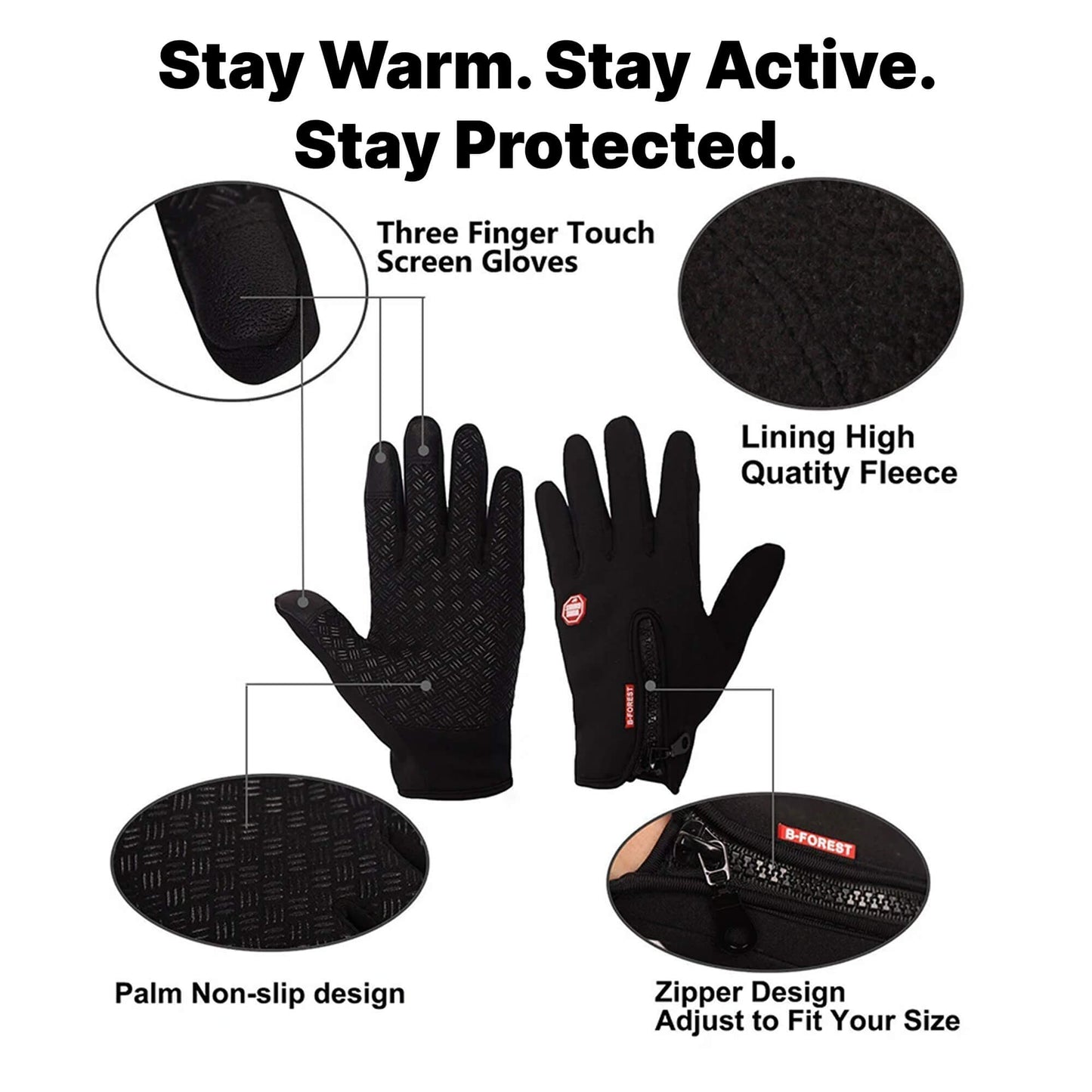 Warm Insulated Waterproof Winter Gloves for Cold Weather