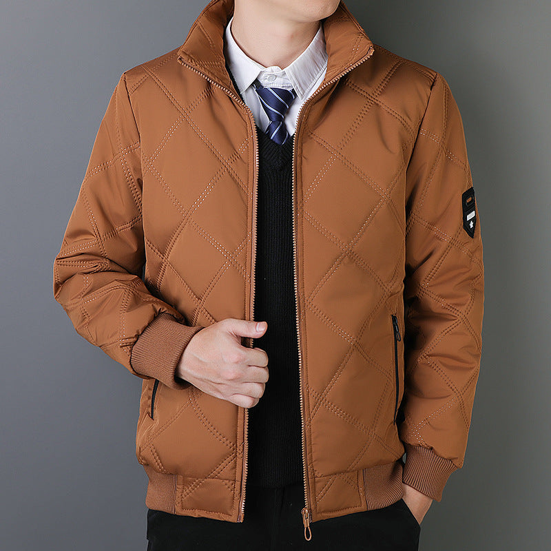 Warm Insulated Mens Office Parka Jacket with Fleece