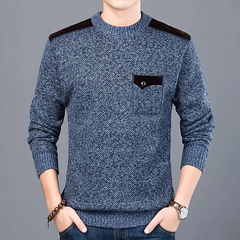 Textured Crew Neck Men's Sweater