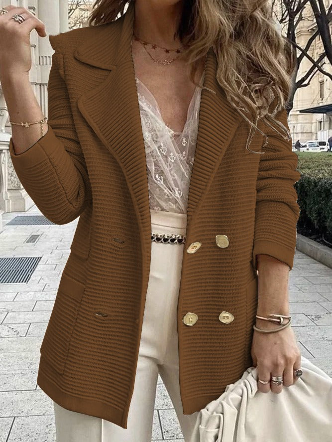 Classic Fit Women's Blazer Jacket with Lapel Collar