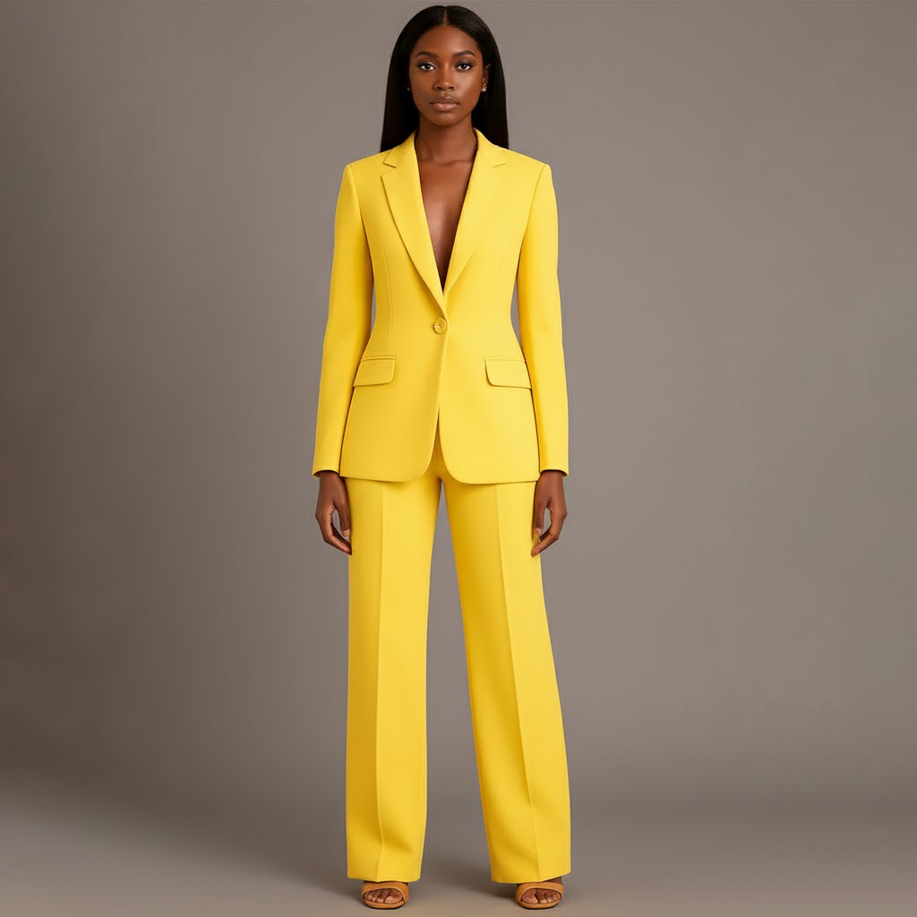 Stylish Women's Business Suit with Tailored Coat
