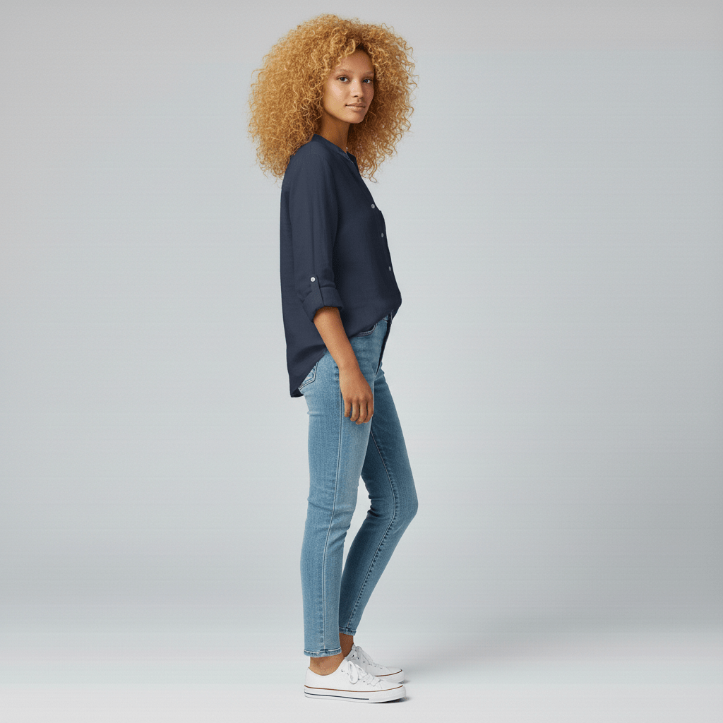 Classic Fit Button Front Shirt with Pocket Detail