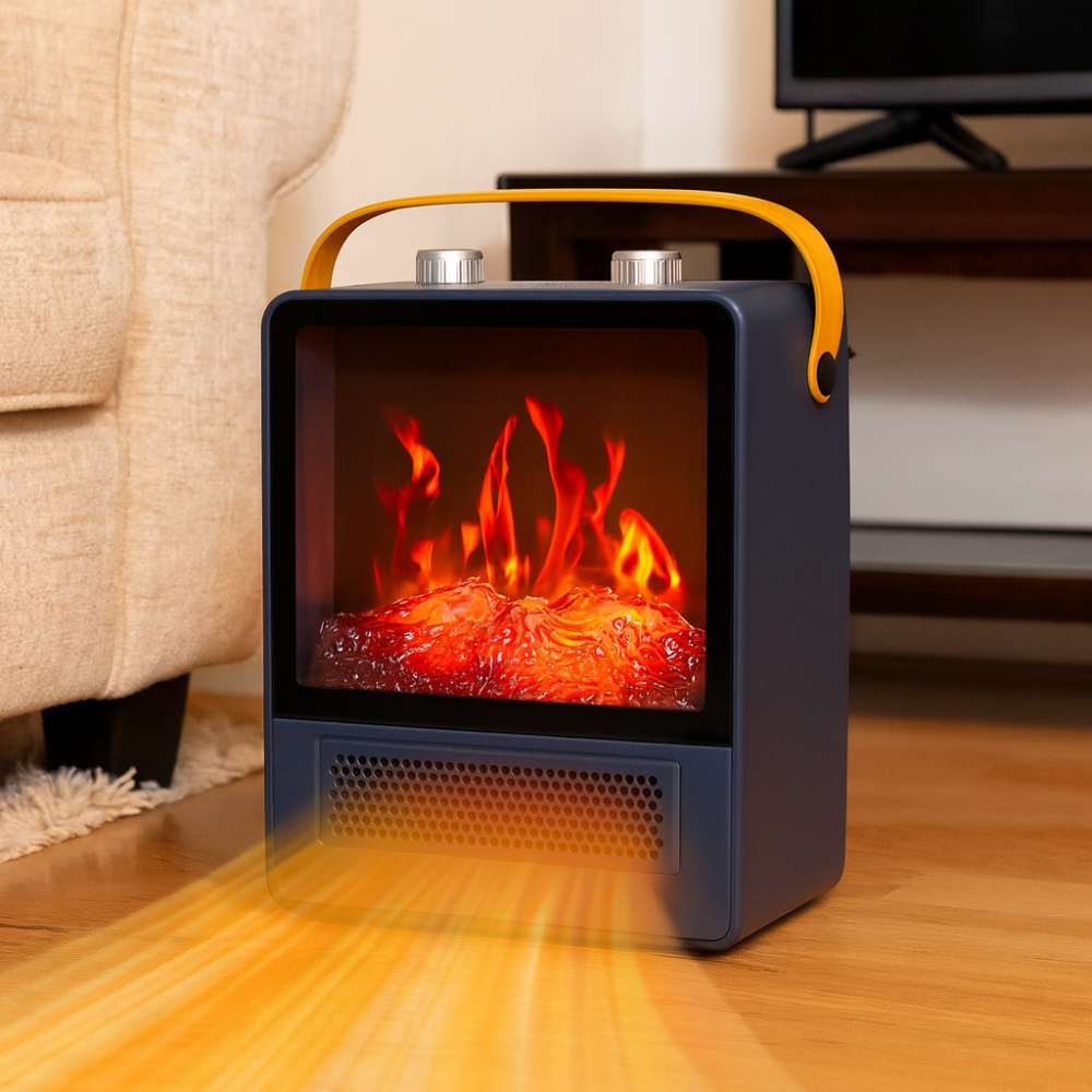 Warm 3D Flame Electric Space Heater for Small Rooms