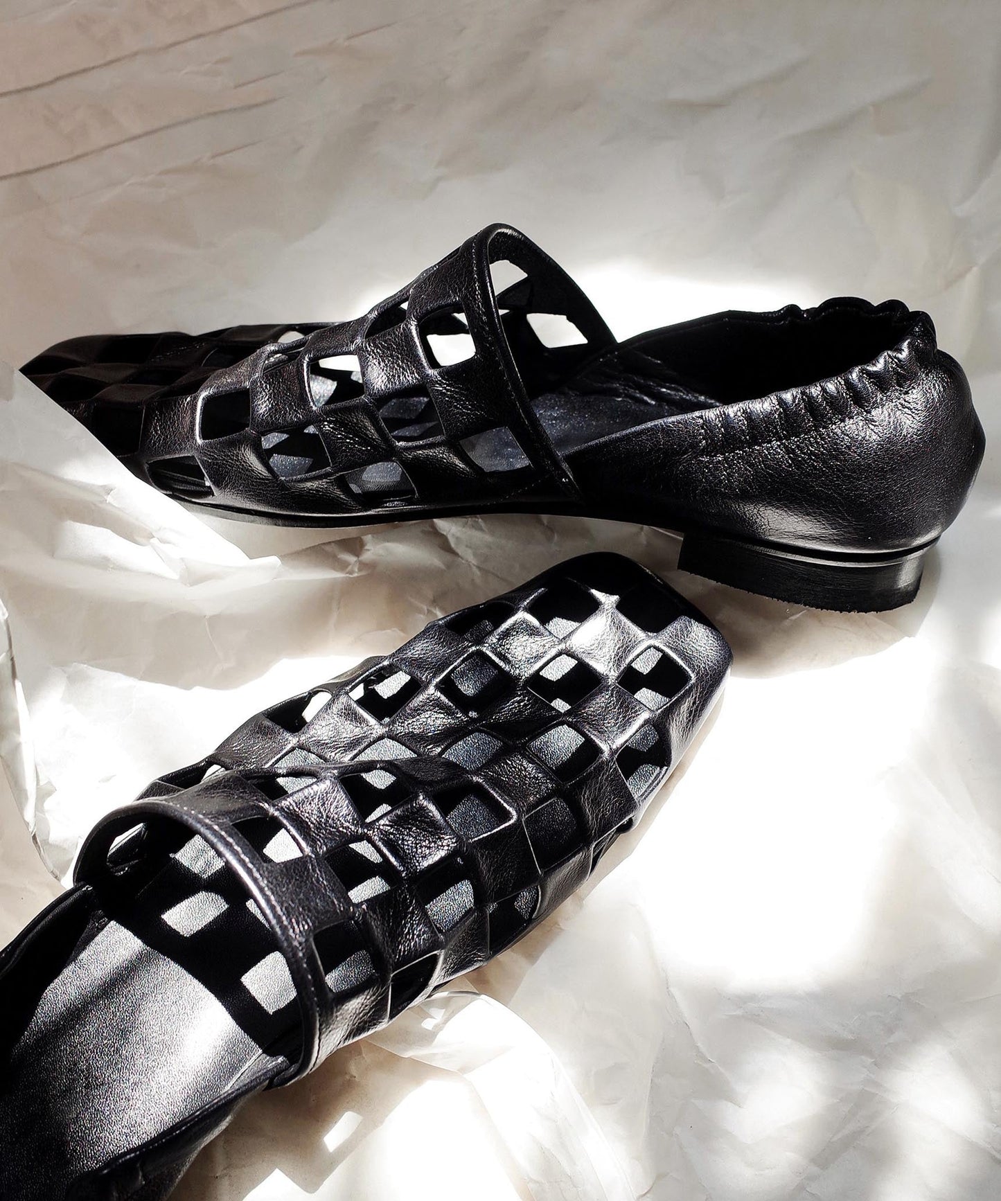 Women's Cowhide Leather Moccasins Breathable Black - OutfitLondon