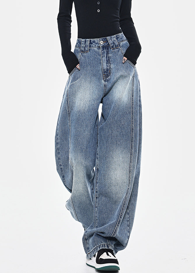 Women's High Waisted Slim Fit Blue Jeans - OutfitLondon