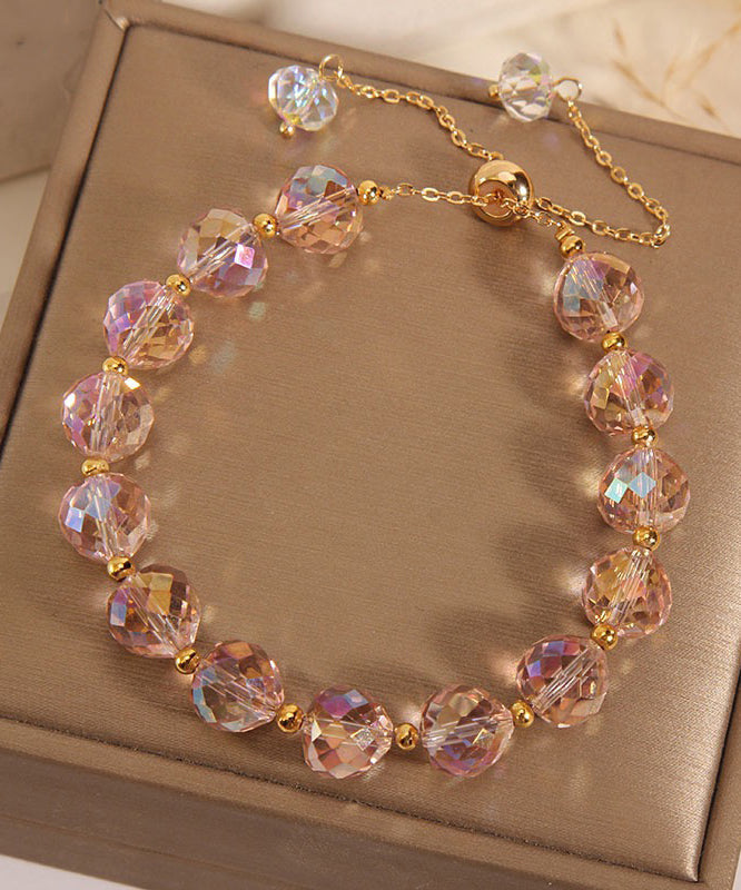 Women's Rose Alloy Charm Bracelet With Zircon Crystals Tassels - OutfitLondon